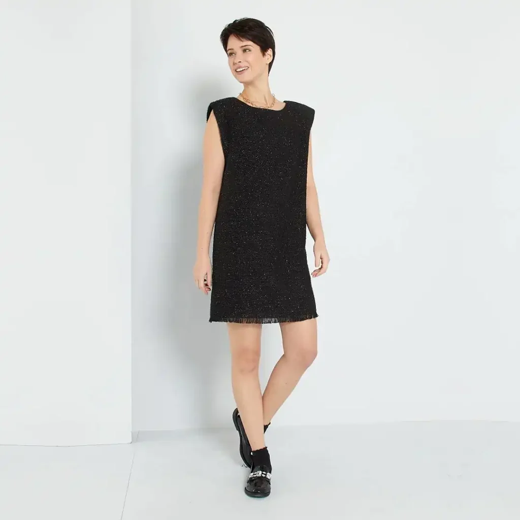 پیراهن مجلسی موهر لمه دار مشکی کیابی KIABI