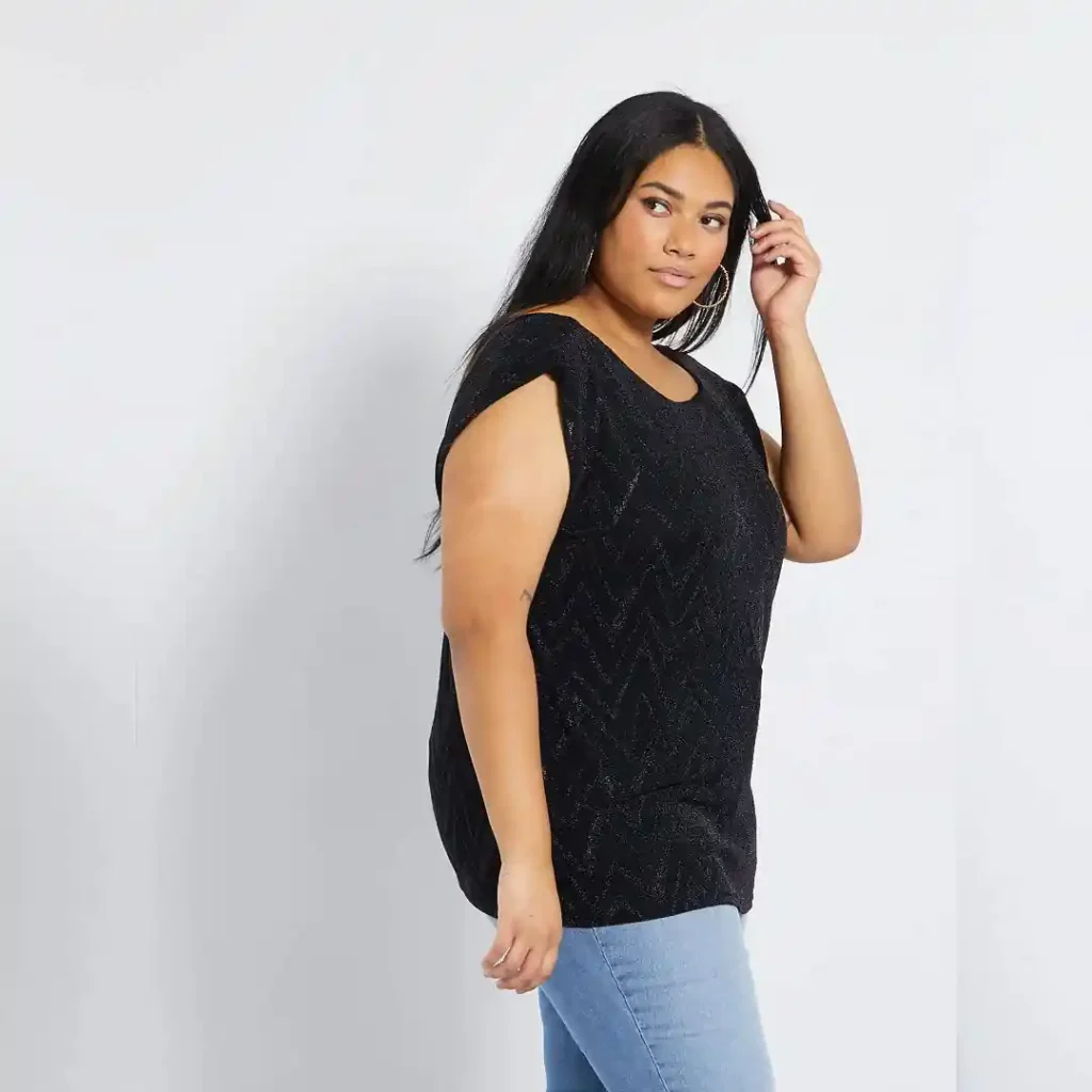 شومیز مجلسی لمه دار مشکی کیابی KIABI