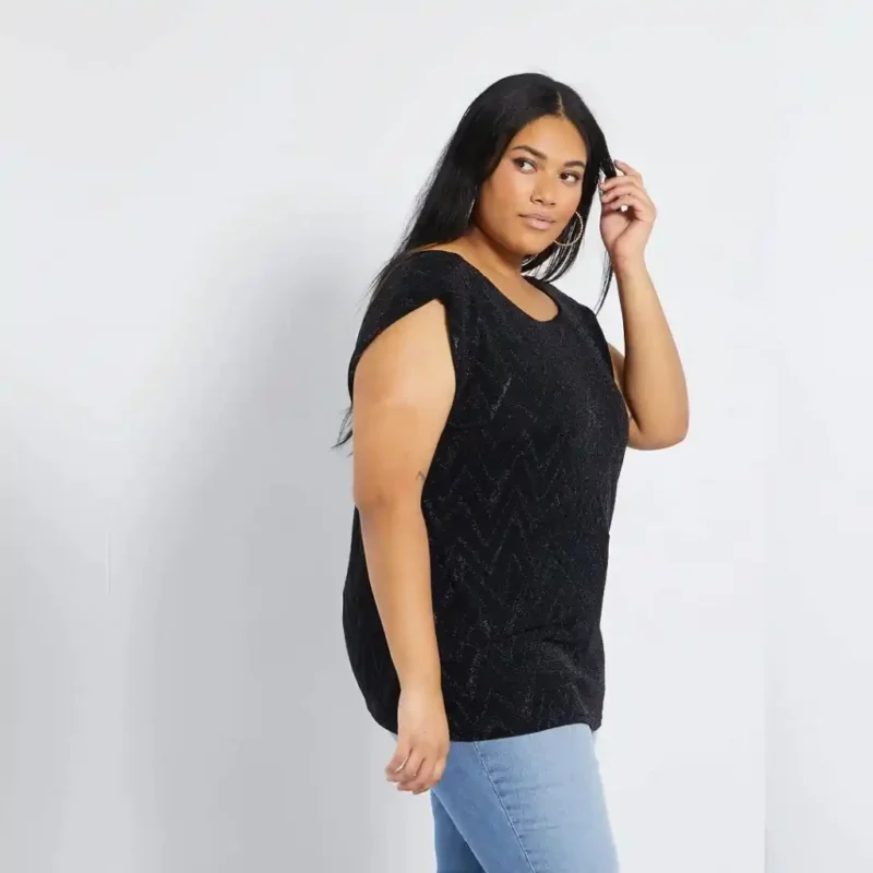 شومیز مجلسی لمه دار مشکی کیابی KIABI