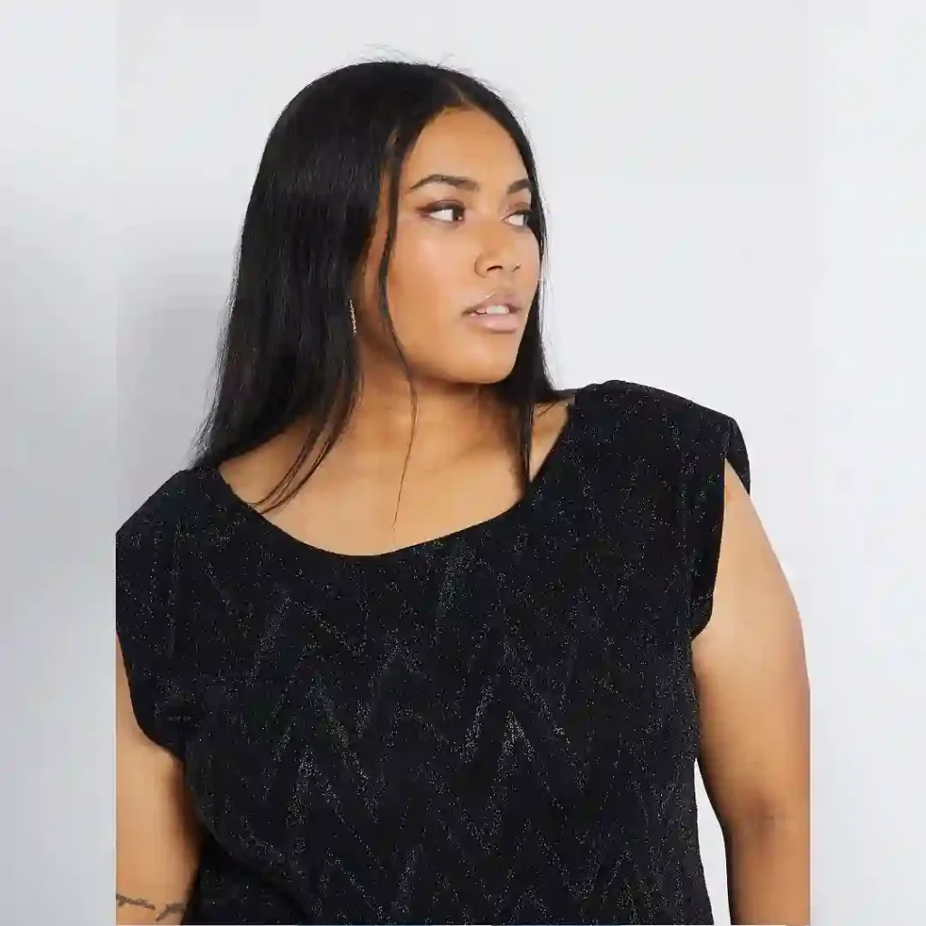 شومیز مجلسی لمه دار مشکی کیابی KIABI