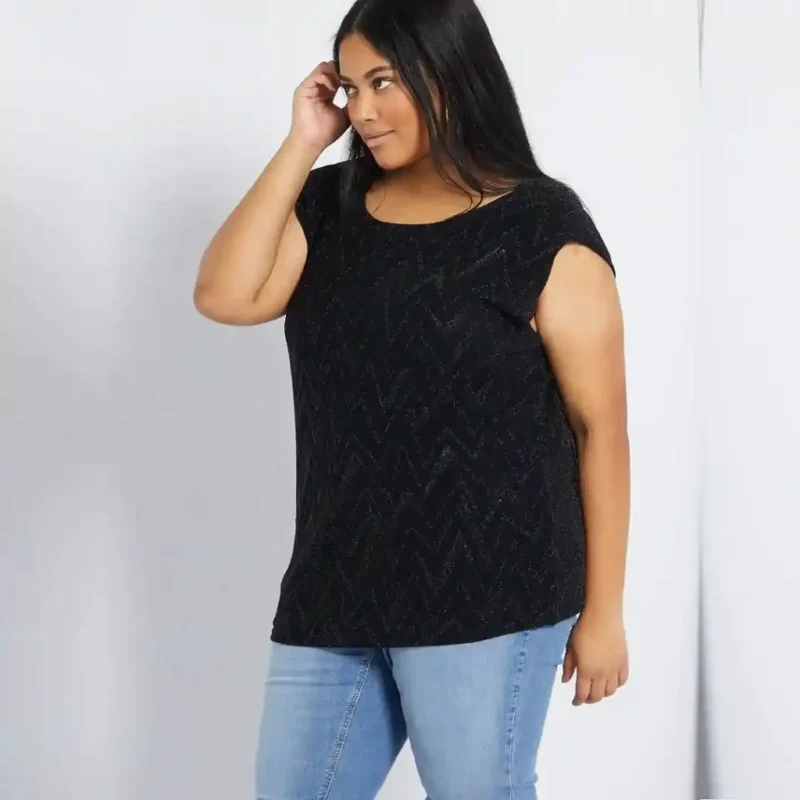 شومیز مجلسی لمه دار مشکی کیابی KIABI