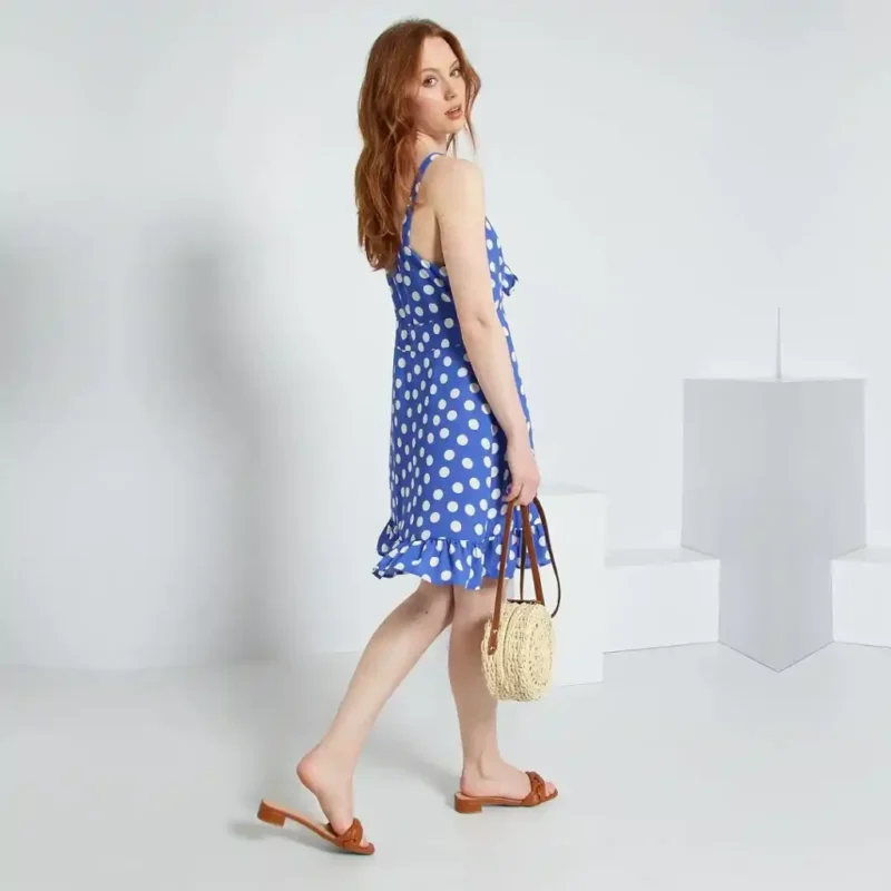 پیراهن حلقه ای خالدار آبی کیابی KIABI