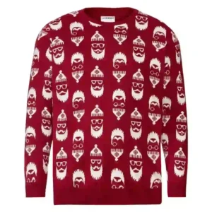 بلوز بافت طرحدار قرمز سایز بزرگ لیورجی LIVERGY