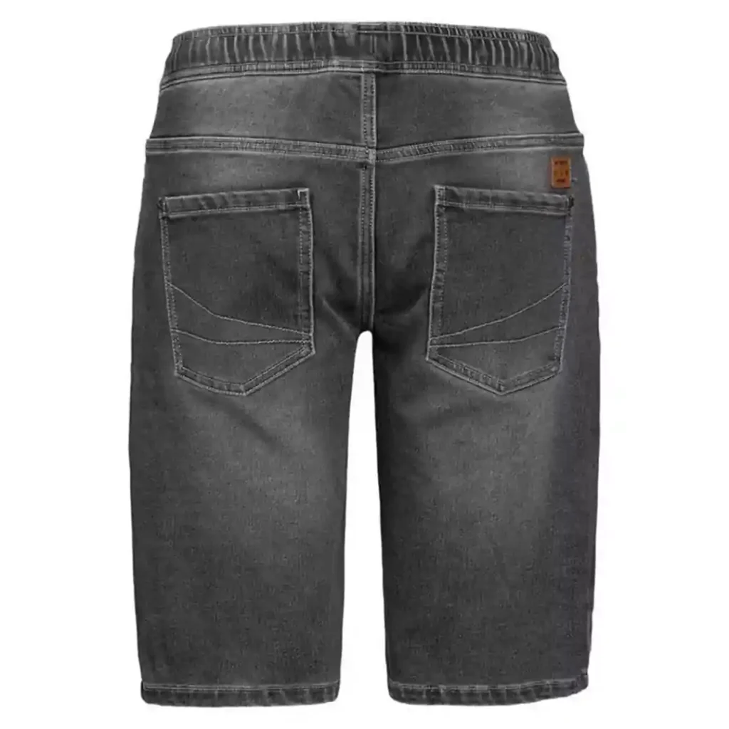 شلوارک مردانه جین کمرکش بندی زغالی لیورجی LIVERGY