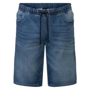 شلوارک مردانه جین کمرکش بندی سورمه ای لیورجی LIVERGY