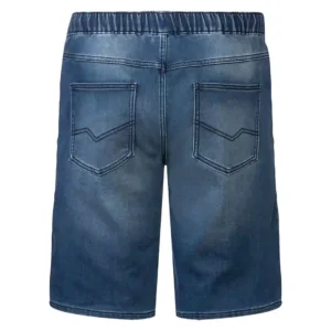 شلوارک مردانه جین کمرکش بندی سورمه ای لیورجی LIVERGY