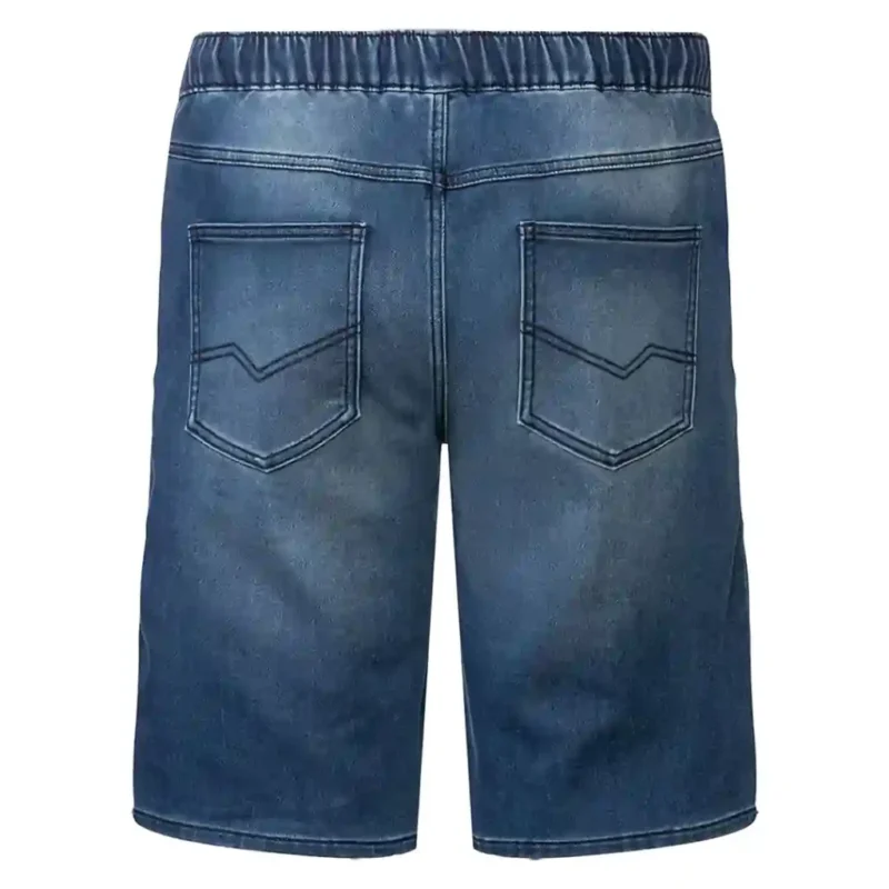 شلوارک مردانه جین کمرکش بندی سورمه ای لیورجی LIVERGY