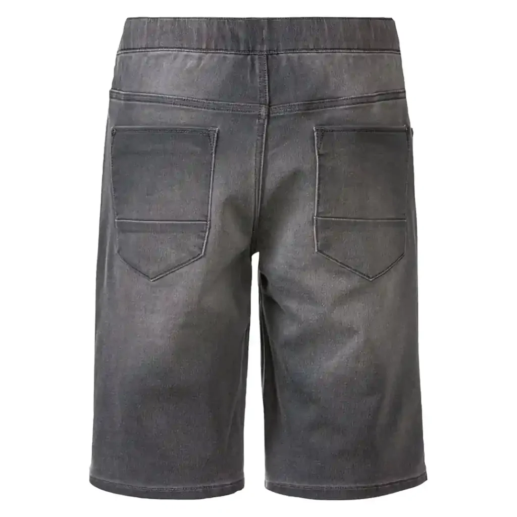 شلوارک مردانه جین کمرکشی بند سفید طوسی لیورجی LIVERGY