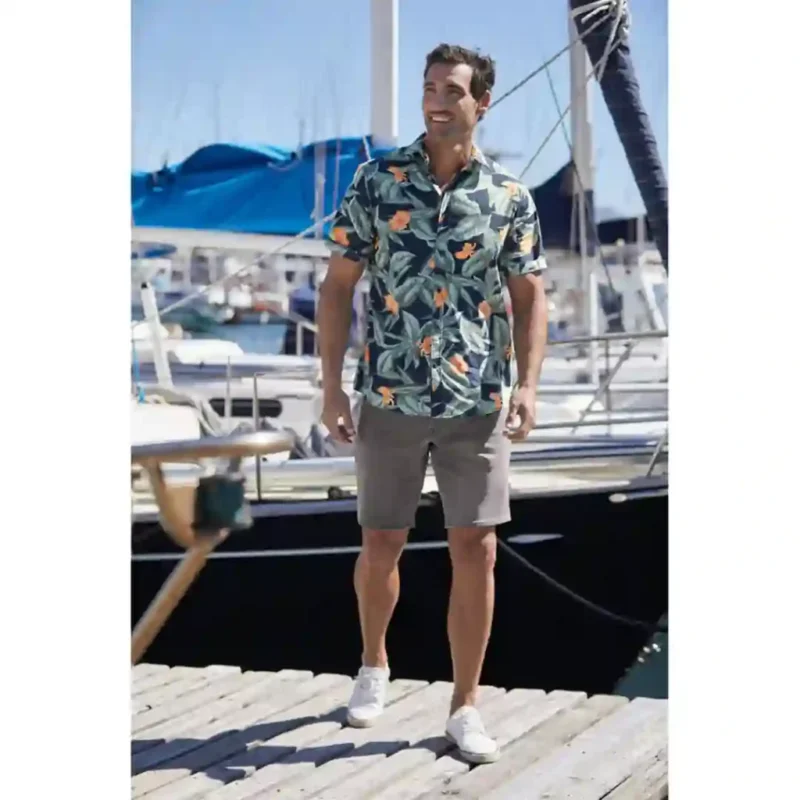 شلوارک مردانه جین کشی طوسی لیورجی LIVERGY