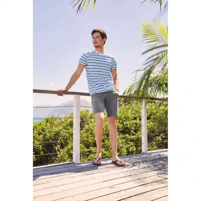 شلوارک مردانه جین کشی طوسی لیورجی LIVERGY