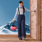 شلوار اسکی دخترانه پسرانه سورمه ای دولایه الیاف دار دوبند کمر پلار سایز 8 تا 14 سال کریویت crivit آلمان ( 427316 )