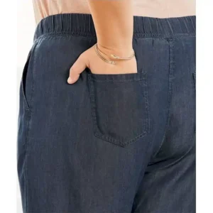 شلوار جین کاغذی اسلش سورمه ای زنانه سایز بزرگ سایز 50 تا 52 اسمارا esmara آلمان 307969