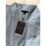 شومیز بلوز رویه مانتو لینن آبی زنانه سایز S تا XXL اورجینال برند تامی هیلفیگر Tommy Hilfiger