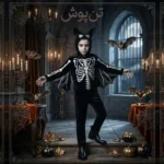کاستوم بلوز هودی کلاهدار اسکلتی ایفای نقش مراسم هالو وین تولد پسرانه دخترانه سایز 4 تا 10 سال آلدی آلمان 535129